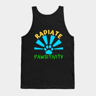 Radiate Pawsitivity - Aesthetic radiating paw Tank Top